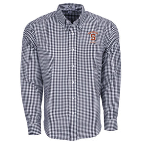 Vansport Syracuse Baseball Easy-Care Gingham Check Shirt