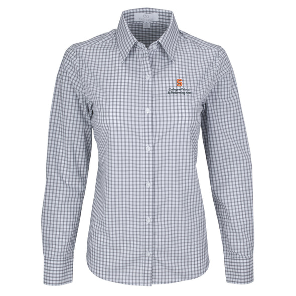 Vansport Ladies Syracuse College of Visual & Performing Arts Easy-Care Gingham Check Shirt