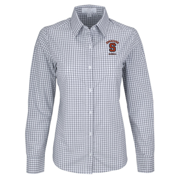 Vansport Ladies Syracuse Baseball Easy-Care Gingham Check Shirt