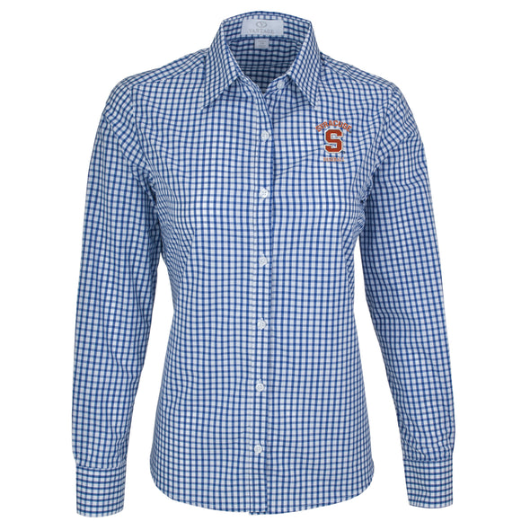 Vansport Ladies Syracuse Baseball Easy-Care Gingham Check Shirt