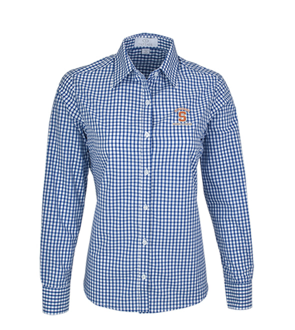 Vansport Ladies Syracuse Women's Lacrosse Easy-Care Gingham Check Shirt