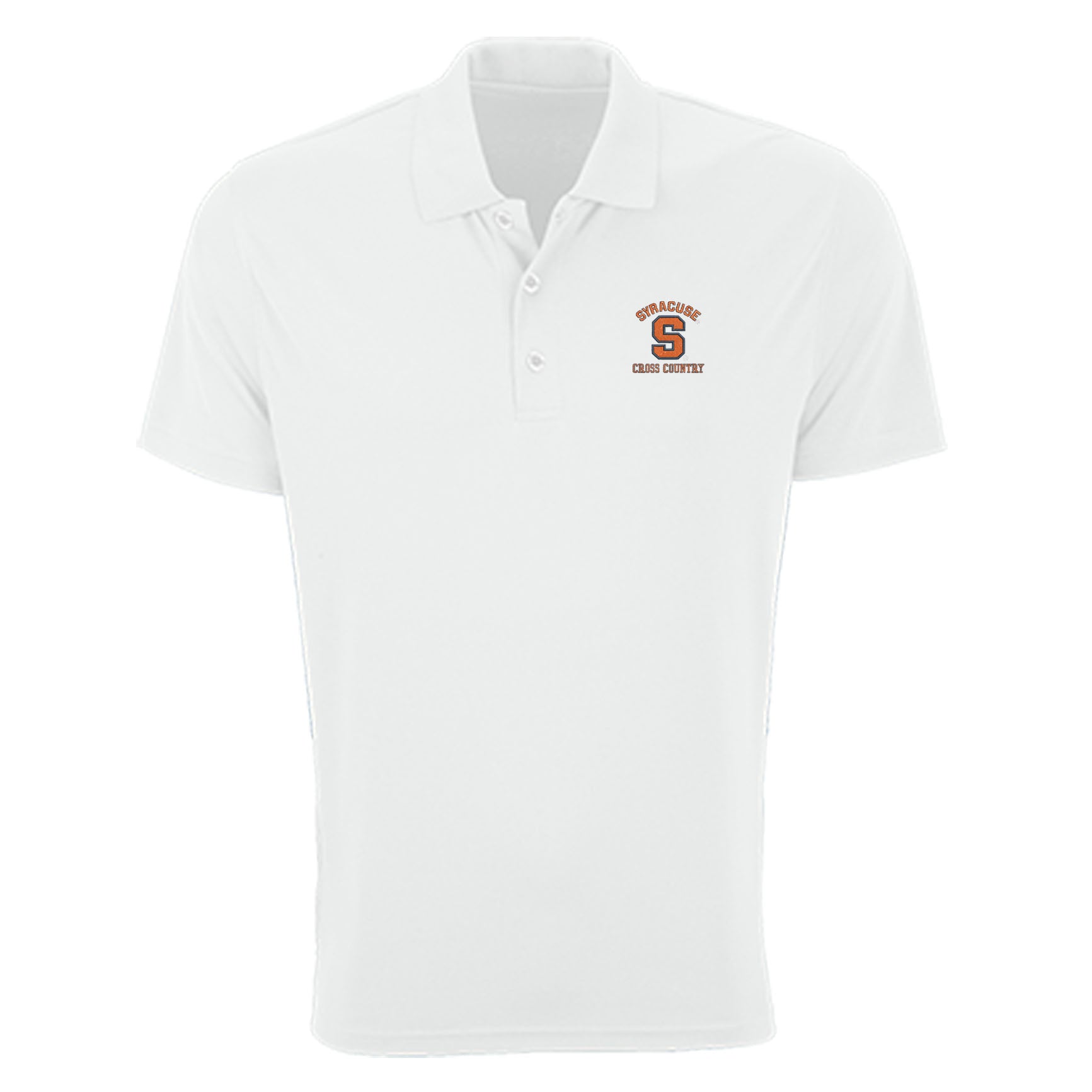 cross country polo shirts Vansport Syracuse Cross Country Omega Mesh Tech Polo White / 2X