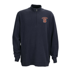 Vansport Syracuse Arc over Block S Premium Cotton 1/4 Zip Fleece Pullover