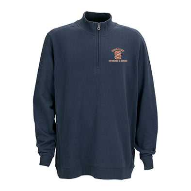 Vansport Syracuse Swimming & Diving Premium Cotton 1/4 Zip Fleece Pullover