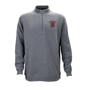 Vansport Syracuse Arc over Block S Premium Cotton 1/4 Zip Fleece Pullover