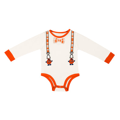 Colosseum Infant Syracuse Embroidered Otto Suspenders Long Sleeve Onesie