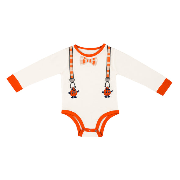 Colosseum Infant Syracuse Embroidered Otto Suspenders Long Sleeve Onesie