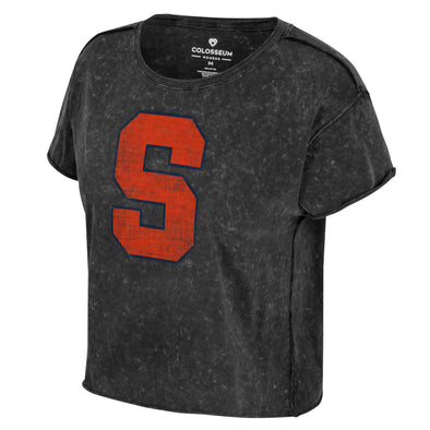 Colosseum Women's Syracuse Black Burnout Crop
