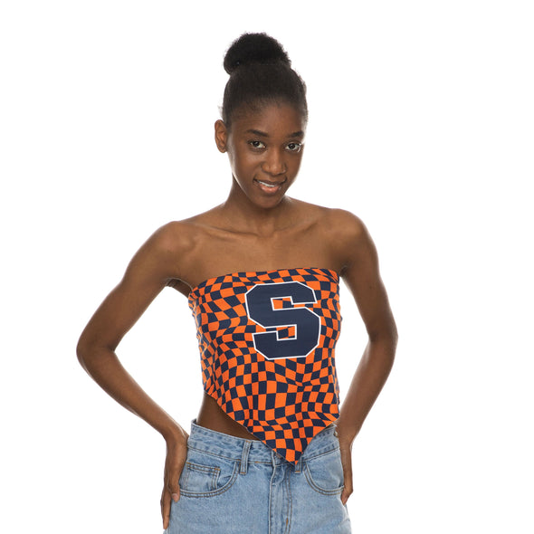 Zoozatz Women's Syracuse Checkered Tie Back Bandeau