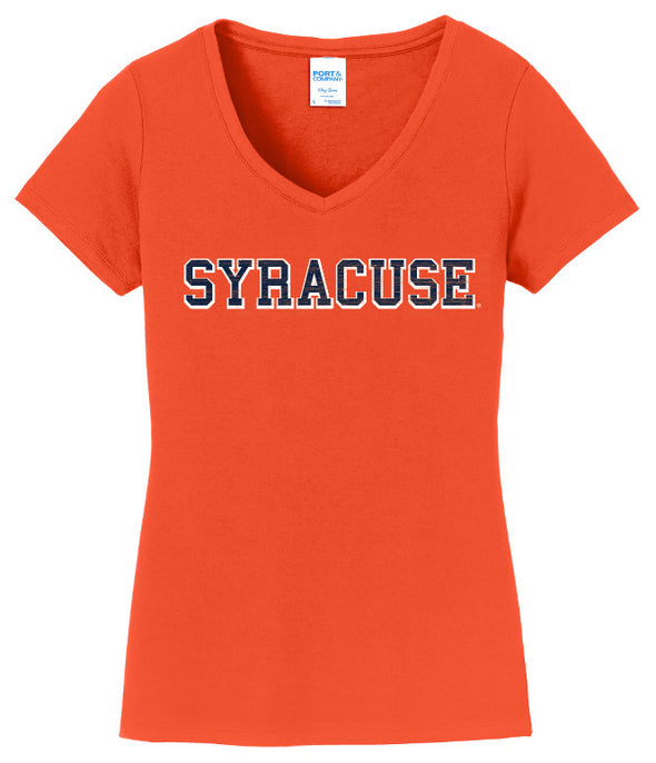 Port & Company Women's Distressed Syracuse V-Neck
