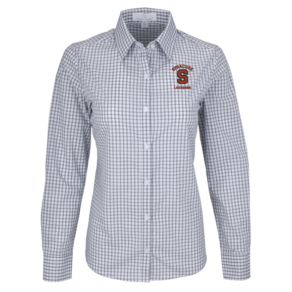 Vansport Ladies Syracuse Lacrosse Easy-Care Gingham Check Shirt