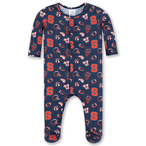 Zoozatz Infant Syracuse Sport Patterned Footie Onesie