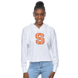 Zoozatz Women's Syracuse Block S Crop Hoodie