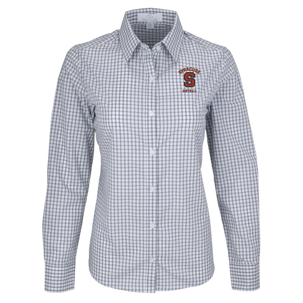 Vansport Ladies Syracuse Softball Easy-Care Gingham Check Shirt