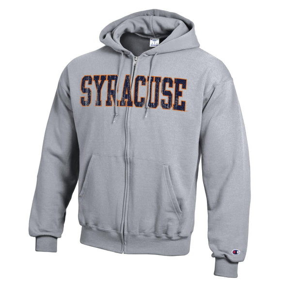 Champion Distressed Syracuse Full Zip Powerblend Hoodie