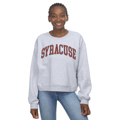 Zoozatz Women's Syracuse Cropped Crew Neck Sweatshirt