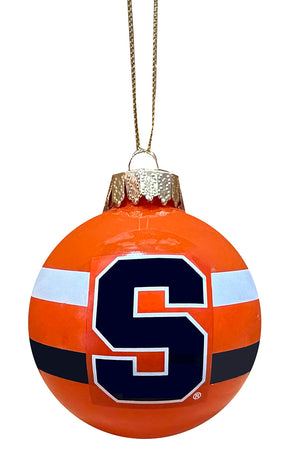 Forever Collectibles Syracuse Team Stripe Glass Ornament