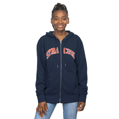 Zoozatz Women's Syracuse Fleece Twill Full Zip Hoodie