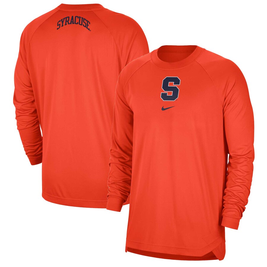 Men s Nike Orange Syracuse Basketball Shootaround Long Sleeve T Shirt Size Large