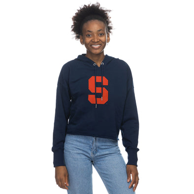 Zoozatz Women's Syracuse Block S Crop Hoodie