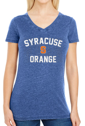 Threadfast Apparel Women's Syracuse Vintage Dye Short-Sleeve V-Neck