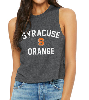 Bella + Canvas Women's Syracuse Orange Racerback Cropped Tank