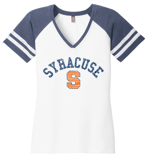 District Women's Syracuse Game V-Neck Tee