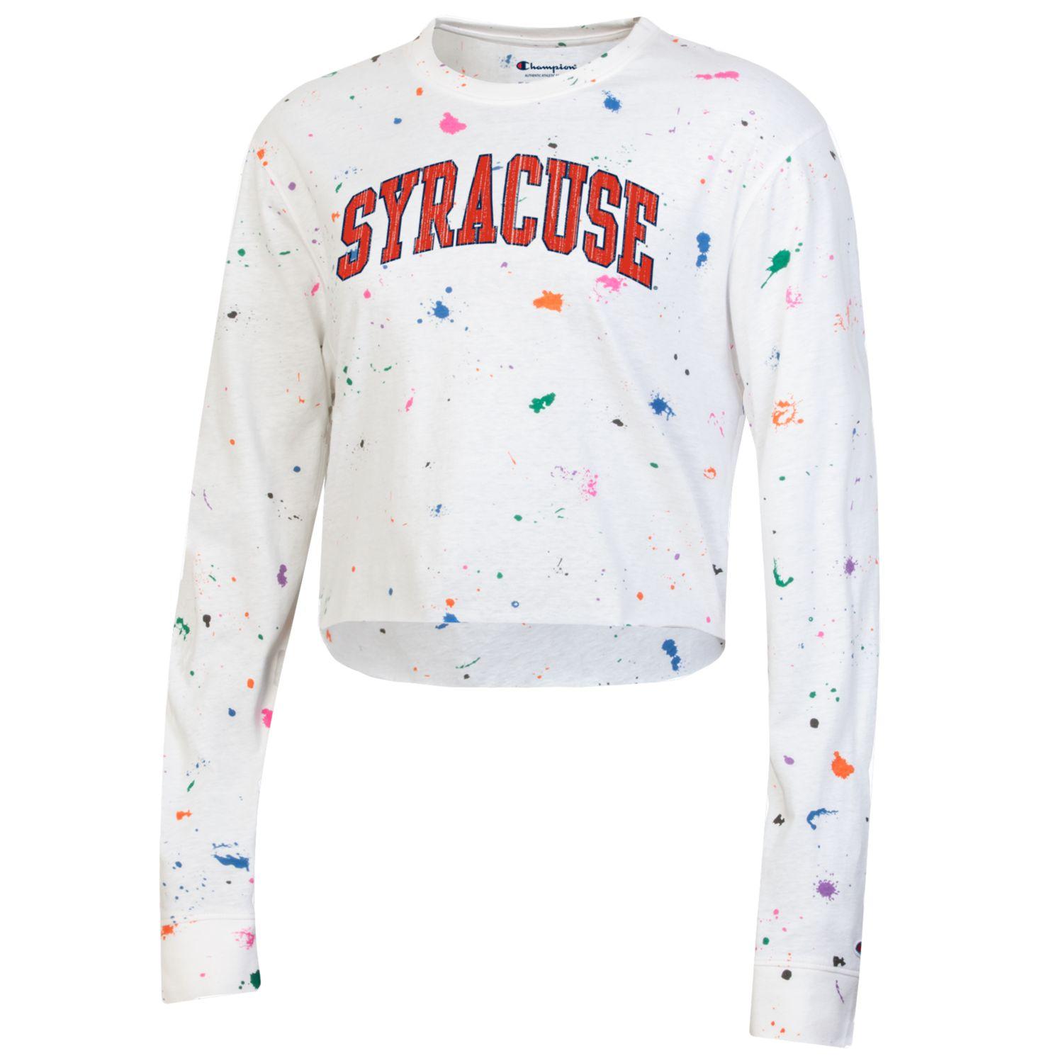 Champion Women's Paint Drop Cropped Long Sleeve – Original - Syracuse Team Shop