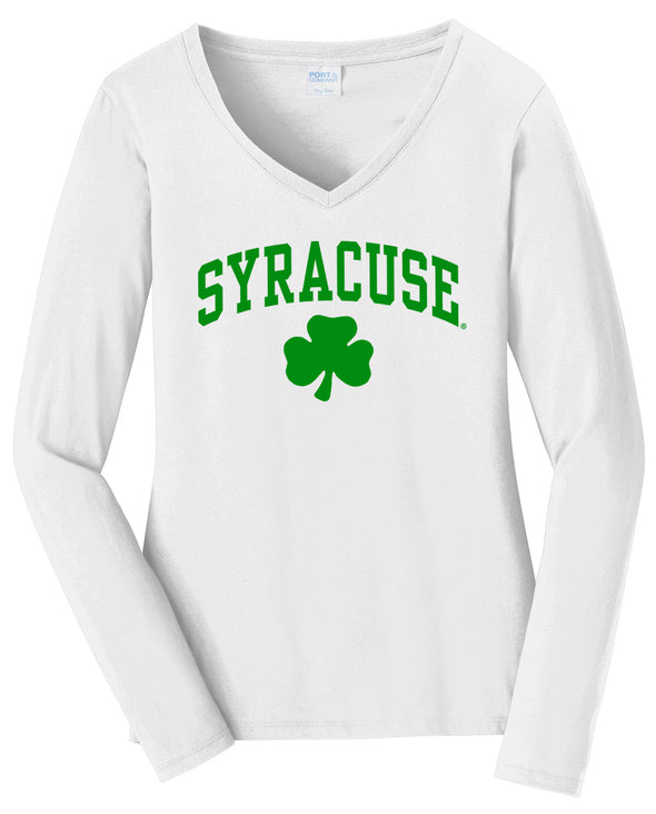 Women's Syracuse Shamrock V-Neck Long Sleeve