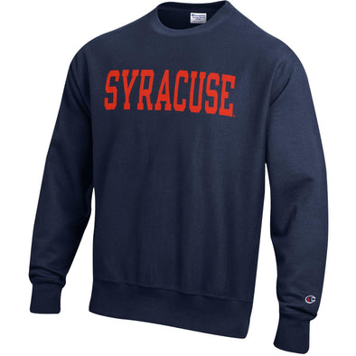 Champion Heavyweight Reverse Weave Syracuse Block Crew Neck Sweatshirt
