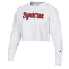 Champion Women's Heavyweight Reverse Weave Syracuse Script Boyfriend Cropped Crew Neck Sweatshirt