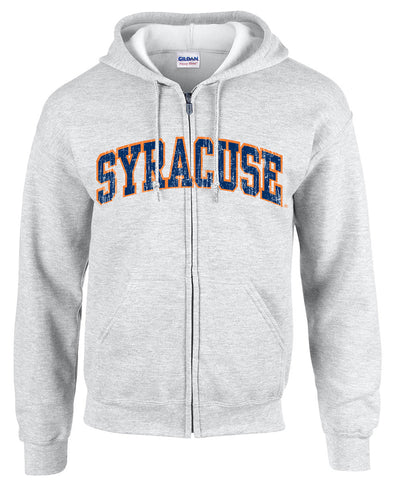 Distressed Syracuse Full Zip Hoodie
