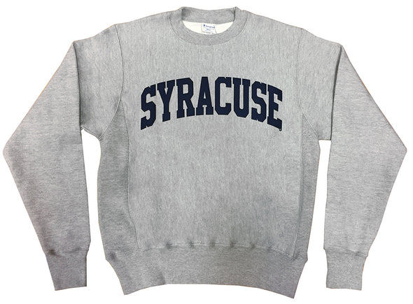 Syracuse Champion®  1 Color Heavyweight Twill Lettered Crew Sweatshirt
