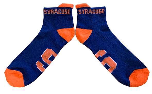 Donegal Bay Navy/Orange Syracuse Block S Footie Socks