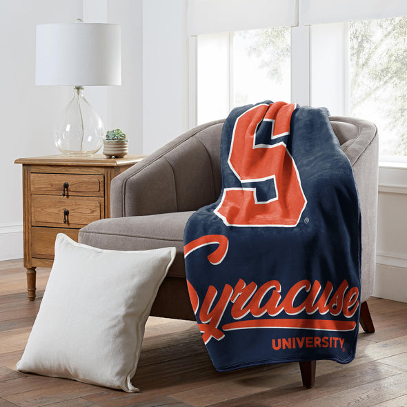 Northwest Syracuse University Royal Plush Raschel Throw Blanket