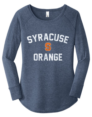 District Women’s Distressed Syracuse S Orange Perfect Tri-blend Tunic Long Sleeve
