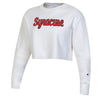 Champion Women's Heavyweight Reverse Weave Syracuse Script Boyfriend Cropped Crew Neck Sweatshirt
